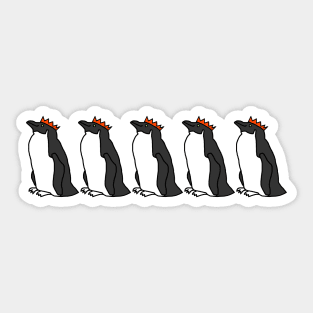 Paper Party Hats Red Five Penguins Graphic Sticker